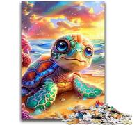 Turtle on The Beach 1000 Pieces Jigsaw Puzzle For Adults Teens,Help The Brain Exercise Addictive Toys to Cultivate Patience Unique Challenge Game (50x75cm)