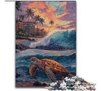 Turtle on The Beach 1000 Pieces Jigsaw Puzzle For Adults Teens, Pattern Assembly Deal As Gifts for The Whole Family Suitable for And 14 (26x38cm)