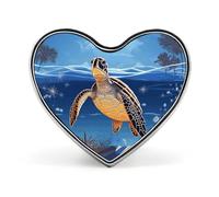 turtle on the beach Beautiful Steam Train Lapel Pin - Heart Shape Brooch Pins for Men & Women Suit Accessories, 1" Lightweight Enamel Lapel Pins Buttons for Backpacks, Hats, Bags, Lanyards