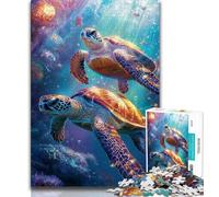 Turtle on The Seabed Jigsaw Puzzles for Adults Teenagers Jigsaws Puzzle,Pattern Assembly Fun at Home Activities,Birthday Present,Travel Gifts (50x75cm)
