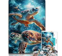 Turtle on The Seabed JigsawPuzzle 1000 Pieces for Adults,Challenging Game And Family Play for Is Ideal As A Gift for The Whole Family (50x75cm)