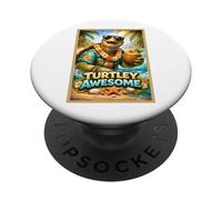 Turtle on Vacation Hawaii Fun Animal Parody Art Print Poster PopSockets Adhesive PopGrip