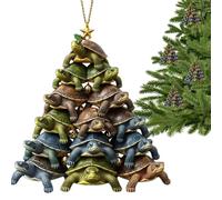 Turtle Ornaments for Christmas Tree | Christmas Hangable Pendants,2D Acrylic Sea Turtle Shape Decorative Pendants for Garden Door Backyard Party Mantel Wall Wreath Holiday Home