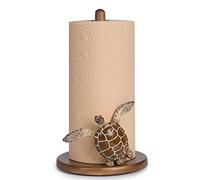 Turtle Paper Towel Holder - Beach House Decor Cute Paper Towel Holder Stand Wood Sea Turtle Decor, Unique Kitchen Towel Holder Countertop Coastal Decor for Home, Ocean Decor Sea Turtle Gifts for Women