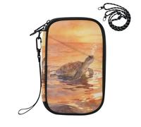 Turtle Pattern under The Sunset RFID Blocking Family Passport Holder, Waterproof Travel Document Organizer Wallet for Women Men, Credit Card Case Travel Essentials