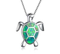 turtle pendant necklaces for women filled blue green white fire opal necklace wedding jewelry Made in China