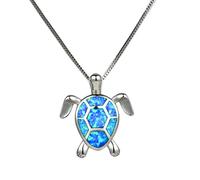 turtle pendant necklaces for women filled blue green white fire opal necklace wedding jewelry Made in China