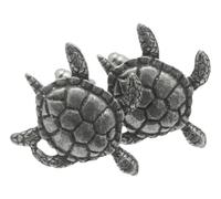 Turtle Pewter Cufflinks Mens Wedding Jewellery Novelty T-Bar Personalised Gift Box Option CL 381