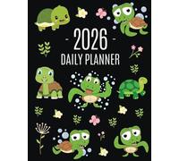 Turtle Planner 2026: Cute Tortoise Organizer: January-December (12 Months) Beautiful Agenda With Green Reptile Animal, Butterflies & Flowers