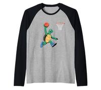Turtle Playing Sports Wild Animal Turtles Basketball Raglan Baseball Tee