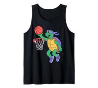 Turtle Playing Sports Wild Animal Turtles Basketball Tank Top