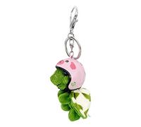 Turtle Plush Keychain Cute Turtle Wearing Helmet Metal Keychain Plush Animal Keyring Green Cartoon Animal Plush Toy Turtle Pendant For Bag Purse Cellphone Or Car Charm-s Pendant