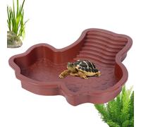 Turtle Pool,Tortoise Water Food Dish Reptile Bath - Bathing Pool with Ramp, Aquarium Decor Pet Supplies, Food Bowl for Amphibians, Frogs, Lizards, Snakes