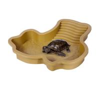 Turtle Pool, Turtle Water Bowl with Ramp - Soaking Bath Crucible Terrace, Pet Food for Amphibians, Frogs, Bearded Dragon, Geckos