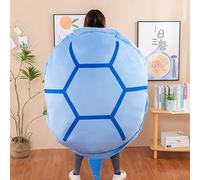 Turtle Power Shell, Giant Turtle Cushion, Portable Wearable Turtle Shell Pillows, Funny Cosplay Plush Toys Gift for Kids and Adults (Blue, 120CM)