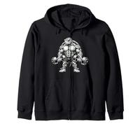 Turtle Powerlifting Weightlifting Gym Workout Zip Hoodie