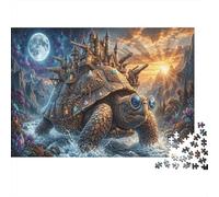 Turtle Premium 1000 Pieces Thick Cardboard Puzzle Sun-Moon Galaxy Kids 12+ Teenagers Idea Indoor Activity 70x50cm/1000pcs