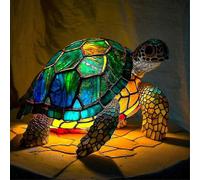 （turtle） Retro stained glass animal table lamp