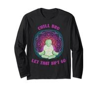 Turtle Retro Sun Let That Sh#T Go Funny Chill Dude Long Sleeve T-Shirt