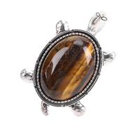 Turtle Ring Adorable Adjustable Open Comfortable Fit Fashion Sea Animal Ring for Women Crystal Size Approx 4.2 x 2.7cm (Tigerite)