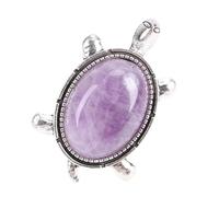 Turtle Ring Adorable Adjustable Open Comfortable Fit Fashion Sea Animal Ring for Women Crystal Size Approx 4.2 x 2.7cm (Amethyst)