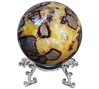 Turtle Rock Quartz Ball Ornament Crystal Sphere with Metal Stand Gemstone, Fine Art Sculpture, Stone,6cm