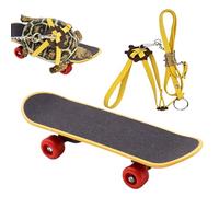 Turtle Rope Skateboard Toy | Small Tortoise Rope and Skateboard Toy | Adjustable Reptile Trainer Companion for Small Iguanas, Bearded Dragons, Chameleons