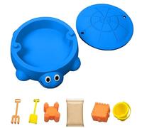 Turtle Sandbox - Mini Turtle Sandbox Desk Toy with Cover,Portable Sand Tools with Molds,Summer Beach Toys for Kids Indoor Outdoor Activities (sky blue)