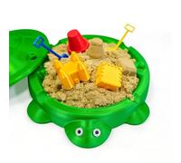 Turtle Sandbox Zen Garden with Kinetic Sand - Funny Desk Toy, Stress Relief Sand Tray, Office Decor, Novelty Gag Gift, White Elephant Gift Idea with Accessories