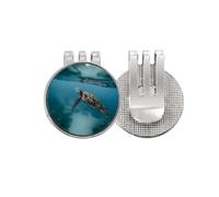 turtle science nature picture Golf Ball Marker Hat Cap Clip Enamel Magnetic
