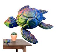 Turtle Sculpture, Realistic 3D Printed Articulated Turtle Fidget Sculpture, Compact Animals Figurine, Interactive Home Decoration for Boys Teens Girls Men Women