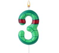Turtle Shell Birthday Candle, Cartoon Turtle Themed Cupcake Number Candle