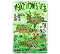 Turtle Sign - Wisdom from a Turtle, good advice, green turtles, Handmade 8x12 home decor