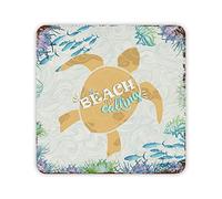 Turtle Silhouette Tin Sign The Beach is Calling Metal Plaque Motivational Quote Unique Drinking Sign Valentine's Day Gift Marine Life Aluminum Metal Plaque for Hallway Living Room Dorm Garage 12x12in