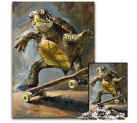 Turtle Skateboard Skating 1000 Piece Puzzle Jigsaw Puzzles for Teenagers Family Game Night BrainChallenging Gift Idea 1000 PCS(38x26cm)