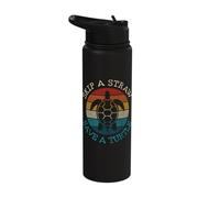 Turtle - Skip A Straw Save A Turtle Nature Conservation Vintage Stainless Steel Insulated Water Bottle