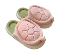 Turtle Slippers, Women's Plush Cute Comfortable Anti-Slip Home Thick Sole Winter Animal Cotton Turtle Slippers (Pink, Adult, Women, 4.5, Numeric Range, UK Footwear Size System, 5, Medium)