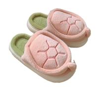 Turtle Slippers, Women's Plush Cute Turtle Slippers, Comfortable Sole Winter Animal Cotton Turtle Slippers (Pink, Adult, Women, 4.5, Numeric Range, UK Footwear Size System, 5, Medium)
