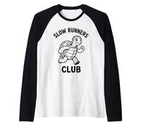 Turtle Slow Runners Club Funny Jogging Graphic Raglan Baseball Tee