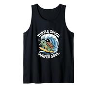 Turtle Speed Surfer Soul Cute Ocean Wave Turtle Tank Top