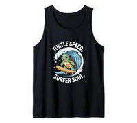 Turtle Speed Surfer Soul Cute Ocean Wave Turtle Tank Top