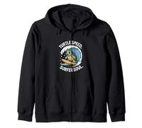 Turtle Speed Surfer Soul Cute Ocean Wave Turtle Zip Hoodie