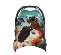 Turtle Starfish Baby Car Seat Canopy Cover, Multi Use Breathable Nursing Breastfeeding Covers for Mom Soft Stroller Sun Shade Newborn Shower Gift