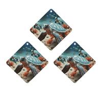 Turtle Starfish Car Air Freshener Hanging Incense Chips 3 Pack Automotive Scented Hanging Sheets Rhombus for Car Home Auto Interior Decor
