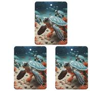 Turtle Starfish Car Air Freshener Hanging Incense Chips 3 Pack Automotive Scented Hanging Sheets Square for Car Home Auto Interior Decor