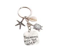 Turtle Starfish Keychain Pendant Dreaming Of The Sea Alloy Key Ring Bag Ornament Accessories