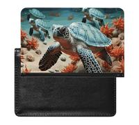 Turtle Starfish Passport Holder Passport Cover Protector Essentials with Credit Card Slots for Women Men