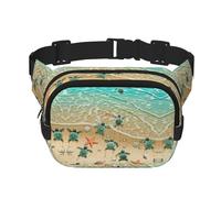 Turtle Starfish Print Stylish and Practical Waist Bag,Adjustable,Perfect for Travel,and Outdoor Activities