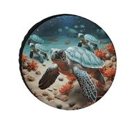 Turtle Starfish Weatherproof Spare Tire Cover, Tire Diameters 24" to 36", Universal Waterproof Wheel Protectors for Trailers, Trucks