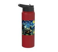 Turtle Starry Night Red Eared Slider Stainless Steel Insulated Water Bottle
